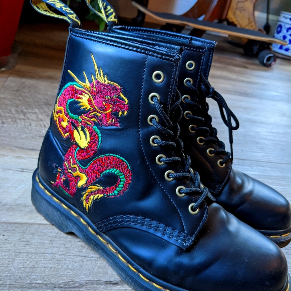 Dragon Embroidered Dr. Marten's